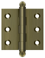 Deltana - 2" x 2" Hinge; with Ball Tips - Antique Brass