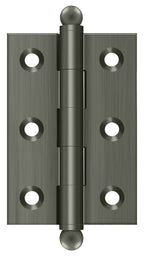 Deltana - 2-1/2" x 1-11/16" Hinge; with Ball Tips - Antique Nickel