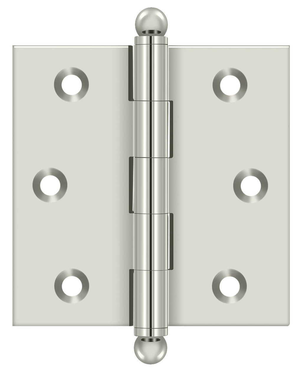 Deltana - 2-1/2" x 2-1/2" Hinge; with Ball Tips - Bright Nickel