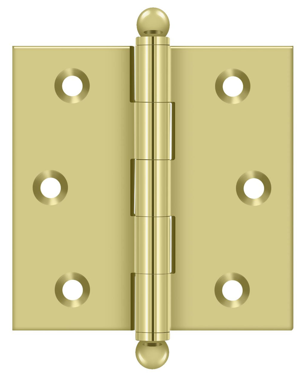 Deltana - 2-1/2" x 2-1/2" Hinge; with Ball Tips - Bright Brass