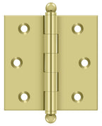Deltana - 2-1/2" x 2-1/2" Hinge; with Ball Tips - Bright Brass