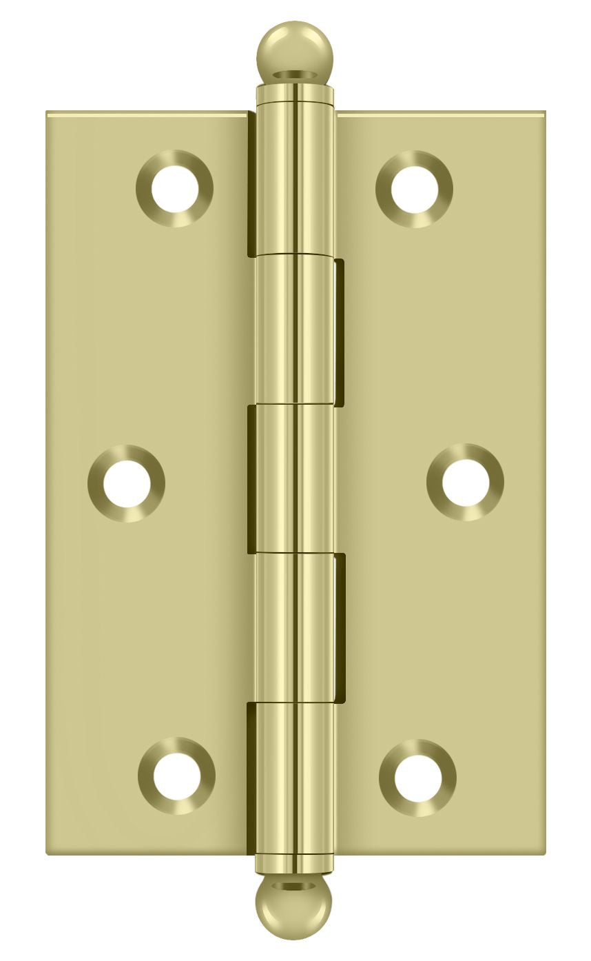 Deltana - 3" x 2" Hinge; with Ball Tips - Unlacquered Bright Brass