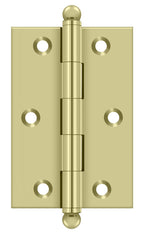 Deltana - 3" x 2" Hinge; with Ball Tips - Unlacquered Bright Brass