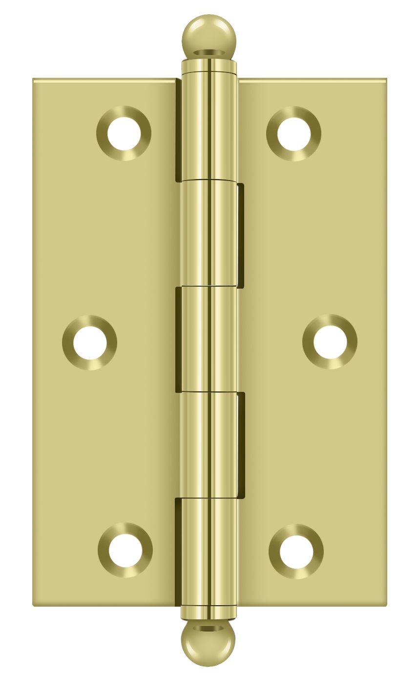 Deltana - 3" x 2" Hinge; with Ball Tips - Bright Brass