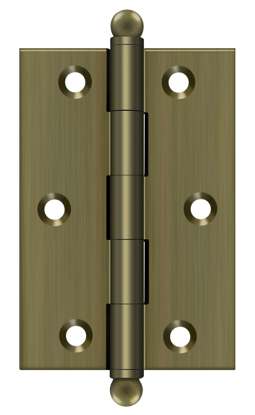 Deltana - 3" x 2" Hinge; with Ball Tips - Antique Brass