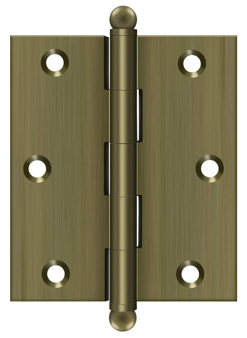 Deltana - 3" x 2-1/2" Hinge; with Ball Tips - Antique Brass