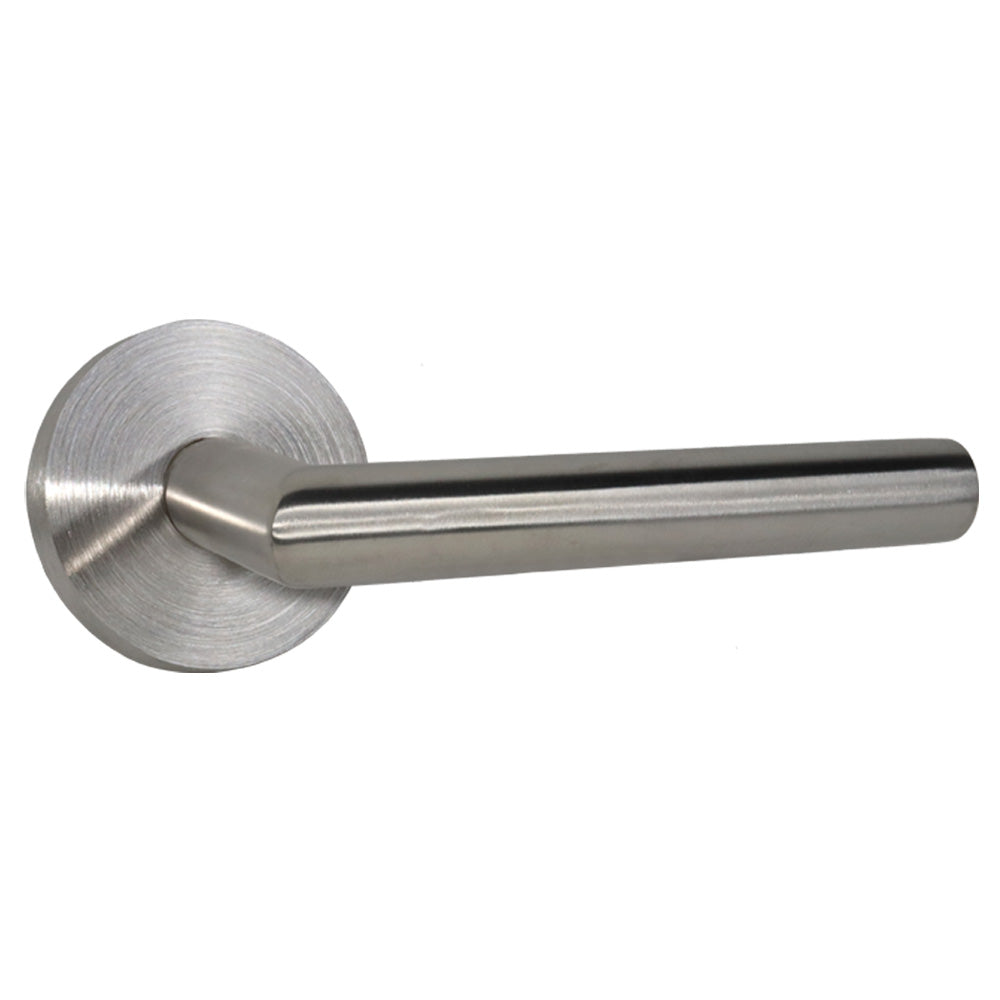 Emtek CS10002STTSS Stuttgart Lever 2-3/8" Backset Passage with Disk Rose with CF Mechanism for 1-3/8" to 1-3/4" Door Stainless Steel Finish Main image