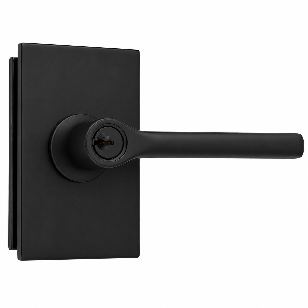 Emtek 5123HLOUS Helios Lever  2-3/8" Backset Keyed Entry with Modern Rectangular Rose for 1-3/8" to 2-1/16" Door