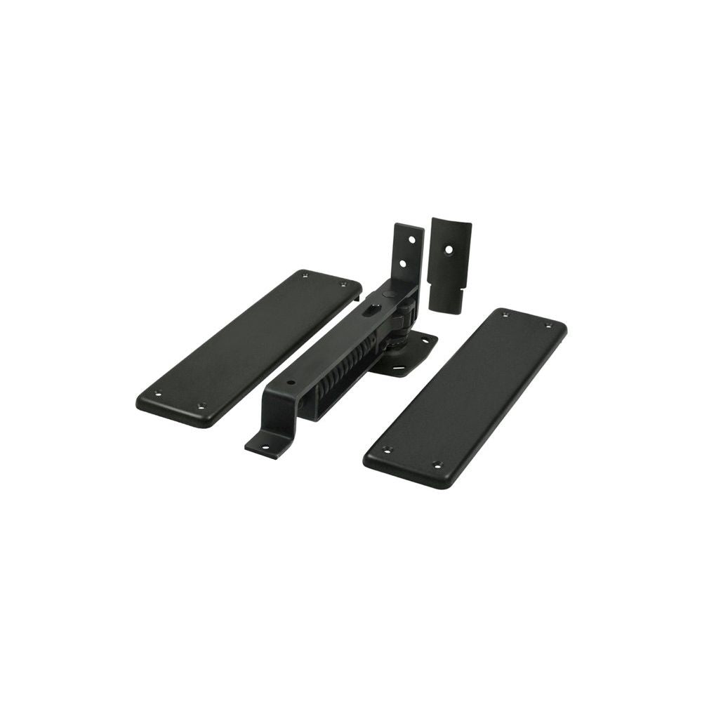 Deltana - Double Action Spring Pivot Floor Hinge with Solid Brass Cover Plates - Black