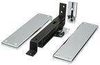 Deltana - Double Action Spring Pivot Floor Hinge with Solid Brass Cover Plates - Bright Chrome