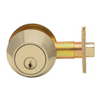 Dexter Commercial - Double Cylinder Grade 2 Deadbolt with C Keyway; Adjustable Backset; and 2-3/4" Square Strike - Bright Brass