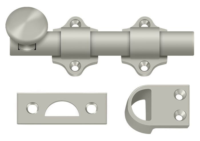 Deltana - 4" Dutch Door Bolt; Heavy Duty - Satin Nickel