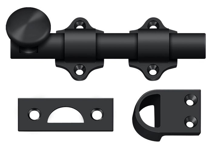 Deltana - 4" Dutch Door Bolt; Heavy Duty - Black