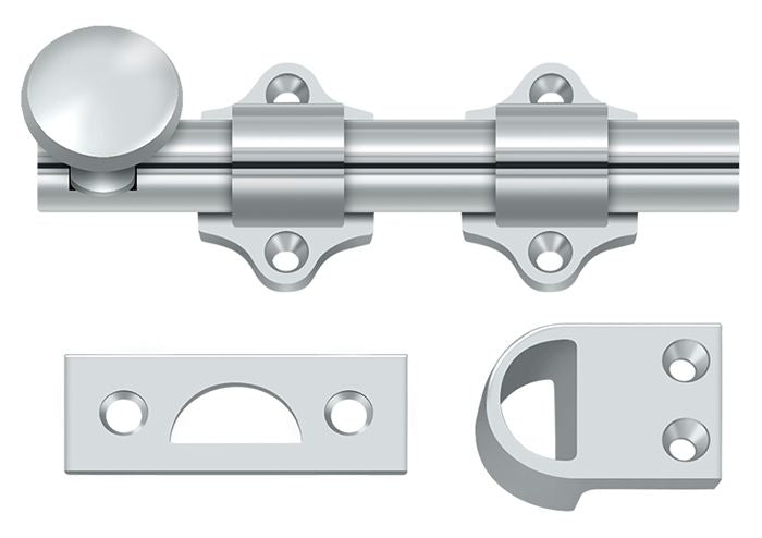 Deltana - 4" Dutch Door Bolt; Heavy Duty - Bright Chrome