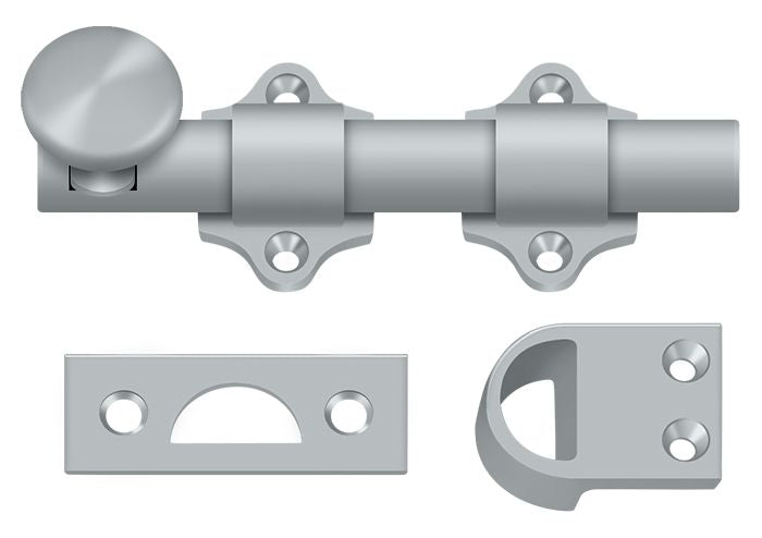 Deltana - 4" Dutch Door Bolt; Heavy Duty - Satin Chrome