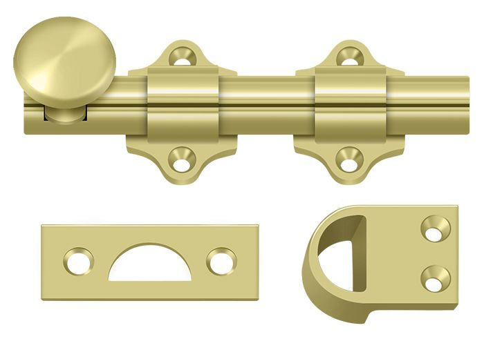 Deltana - 4" Dutch Door Bolt; Heavy Duty - Bright Brass