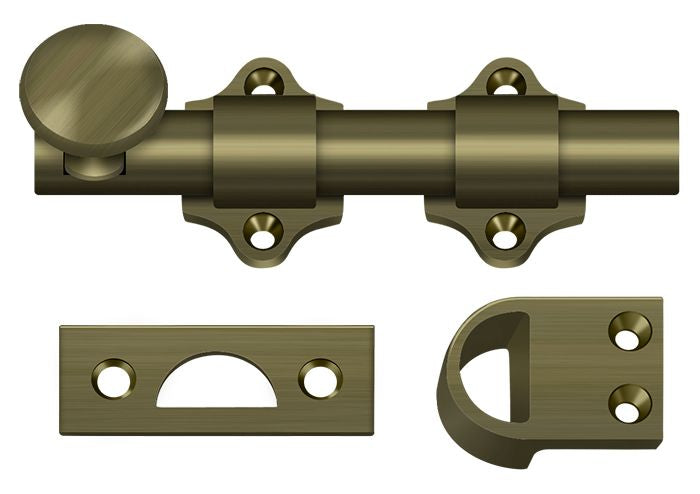 Deltana - 4" Dutch Door Bolt; Heavy Duty - Antique Brass