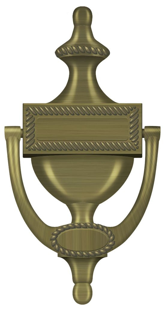 Deltana - Door Knocker; Victorian Rope - Antique Brass