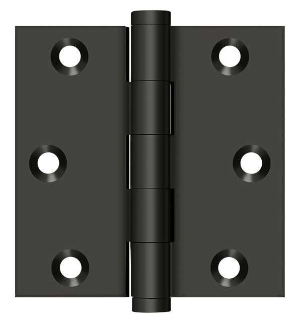 Deltana - 3" x 3" Square Hinge (Door Solid Brass) - Oil Rubbed Bronze