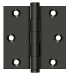Deltana - 3" x 3" Square Hinge (Door Solid Brass) - Oil Rubbed Bronze