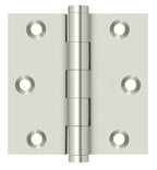 Deltana - 3" x 3" Square Hinge (Door Solid Brass) - Bright Nickel