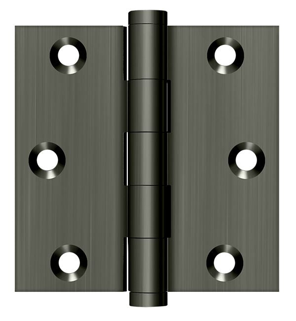 Deltana - 3" x 3" Square Hinge (Door Solid Brass) - Antique Nickel