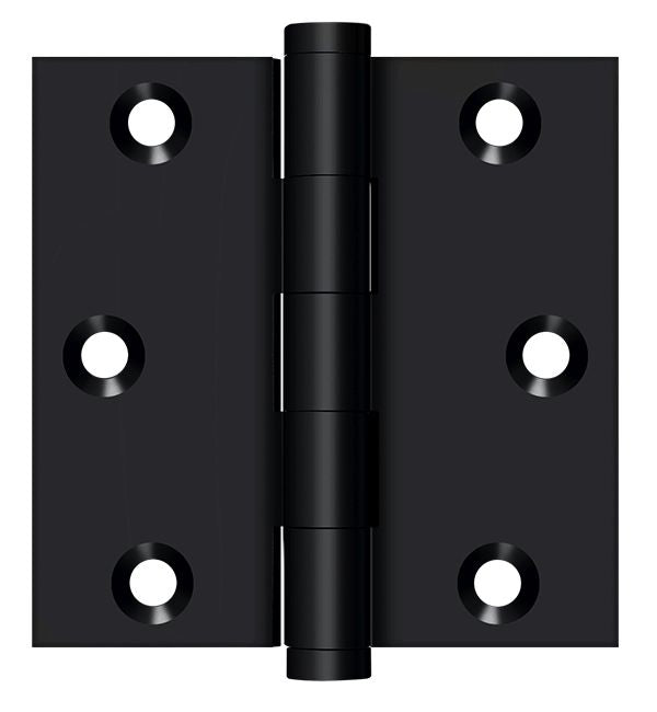 Deltana - 3" x 3" Square Hinge (Door Solid Brass) - Black