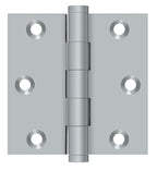 Deltana - 3" x 3" Square Hinge (Door Solid Brass) - Satin Chrome