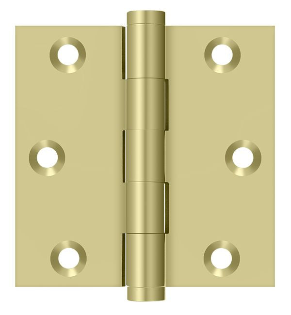 Deltana - 3" x 3" Square Hinge (Door Solid Brass) - Unlacquered Bright Brass