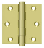 Deltana - 3" x 3" Square Hinge (Door Solid Brass) - Bright Brass