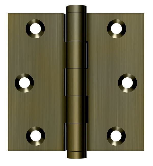 Deltana - 3" x 3" Square Hinge (Door Solid Brass) - Antique Brass
