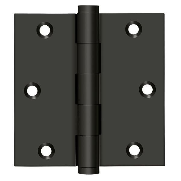 Deltana - 3-1/2" x 3-1/2" Square Hinge (Door Solid Brass) - Oil Rubbed Bronze