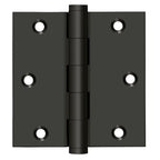 Deltana - 3-1/2" x 3-1/2" Square Hinge (Door Solid Brass) - Oil Rubbed Bronze
