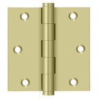 Deltana - 3-1/2" x 3-1/2" Square Hinge (Door Solid Brass) - Unlacquered Bright Brass