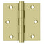 Deltana DSB353-UNL 3-1/2" x 3-1/2" Square Hinge; Unlacquered Bright Brass Finish
