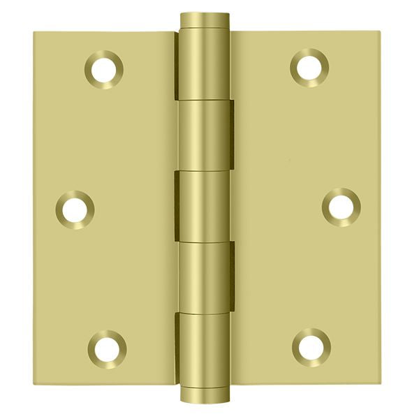 Deltana - 3-1/2" x 3-1/2" Square Hinge (Door Solid Brass) - Bright Brass