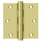 Deltana - 3-1/2" x 3-1/2" Square Hinge (Door Solid Brass) - Bright Brass
