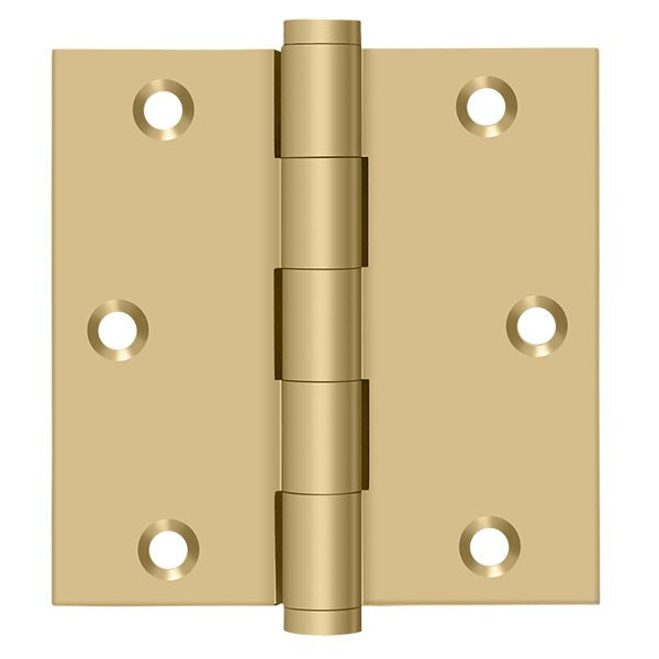 Deltana - 3-1/2" x 3-1/2" Square Hinge (Door Solid Brass) - Satin Brass