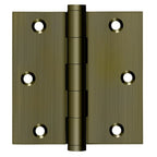 Deltana - 3-1/2" x 3-1/2" Square Hinge (Door Solid Brass) - Antique Brass
