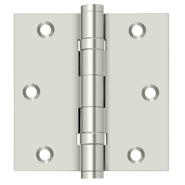 Deltana - 3-1/2" x 3-1/2" Square Hinge; Ball Bearings - Bright Nickel