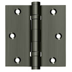 Deltana - 3-1/2" x 3-1/2" Square Hinge; Ball Bearings - Antique Nickel