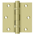 Deltana - 3-1/2" x 3-1/2" Square Hinge; Ball Bearings - Unlacquered Bright Brass