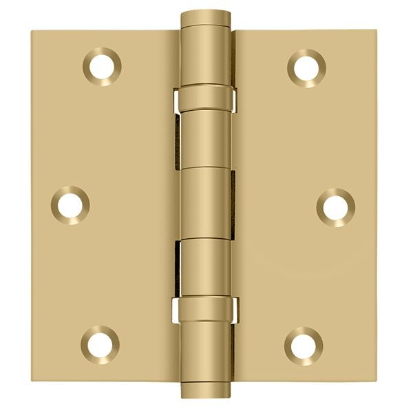 Deltana - 3-1/2" x 3-1/2" Square Hinge; Ball Bearings - Satin Brass