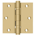 Deltana - 3-1/2" x 3-1/2" Square Hinge; Ball Bearings - Satin Brass
