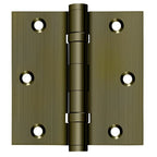 Deltana - 3-1/2" x 3-1/2" Square Hinge; Ball Bearings - Antique Brass