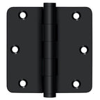 Deltana - 3-1/2" x 3-1/2" x 1/4" Radius Hinge; Residential - Black