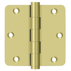Deltana - 3-1/2" x 3-1/2" x 1/4" Radius Hinge - Bright Brass