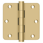 Deltana - 3-1/2" x 3-1/2" x 1/4" Radius Hinge - Satin Brass