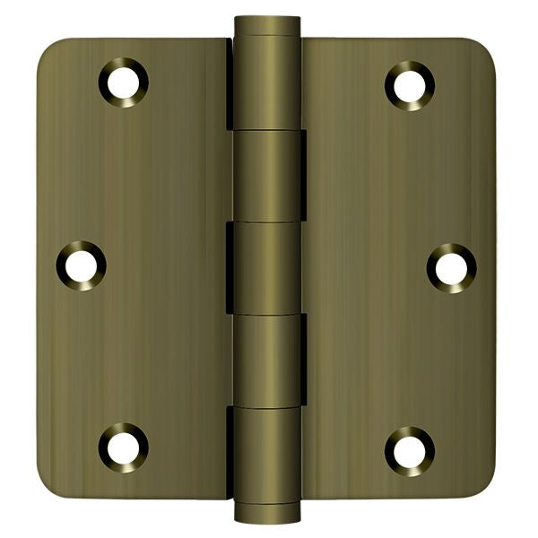 Deltana - 3-1/2" x 3-1/2" x 1/4" Radius Hinge - Antique Brass