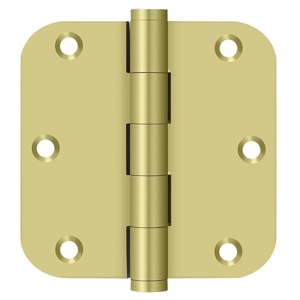 Deltana - 3-1/2" x 3-1/2" x 5/8" Radius Hinge - Bright Brass